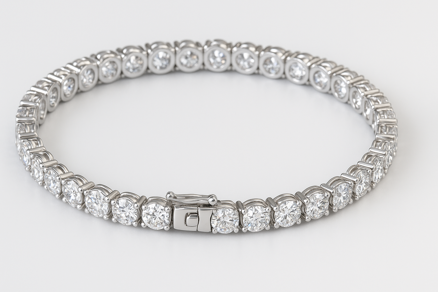 Solid 14k Gold 27ctw Lab Grown Diamond Tennis Bracelet for Women (DEF/VS, 1ct Each)