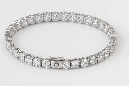 Solid 14k Gold 27ctw Lab Grown Diamond Tennis Bracelet for Women (DEF/VS, 1ct Each)