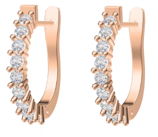 1.8mm DEF Color Lab Grown Diamond Hook Earrings in 14k Gold for Women