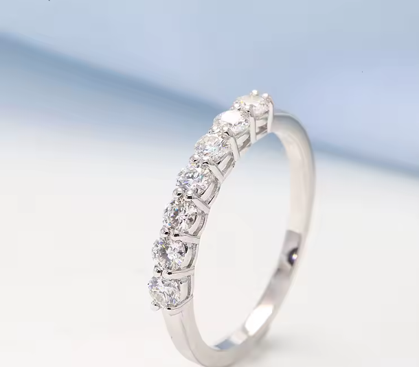 Lab Grown Diamond Engagement Ring for Women 14K White Gold | Round Cut DEF Color VVS Clarity Band 0.7–2.1ctw