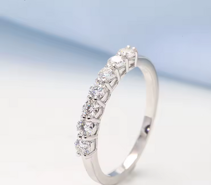 Lab Grown Diamond Engagement Ring for Women 14K White Gold | Round Cut DEF Color VVS Clarity Band 0.7–2.1ctw